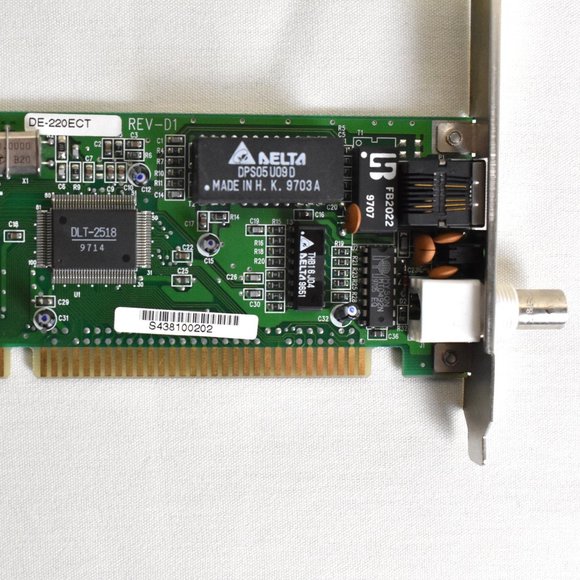 D-LINK Network Card KA2APC260P0 DE-220ECT Ethernet 0080c8673c23 - Picture 1 of 4